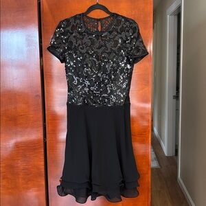 Escada Couture Black Embellished Cocktail Dress Size 36 (4)